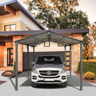 EROMMY 10X20 Outdoor Shelter with Robust Galvanized Steel Roof, Versatile Carport for Vehicles, Boats, and Tractors - 10'x20'