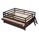 preview thumbnail 23 of 25, Full Size Low Loft Bed with Full Safety Fence, Climbing Ladder, Storage Drawers and Trundle