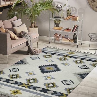 The Curated Nomad Sorrel Southwestern Flatweave Area Rug