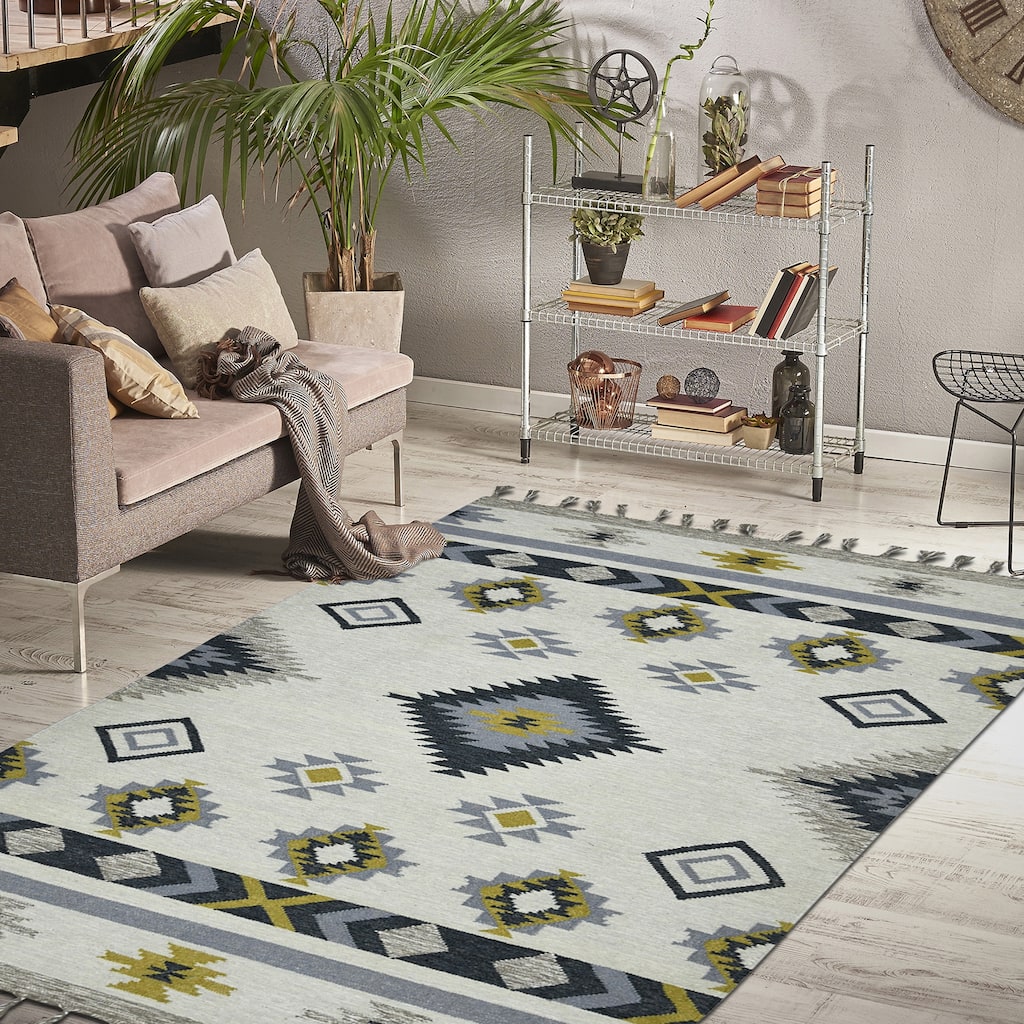 The Curated Nomad Sorrel Southwestern Flatweave Area Rug