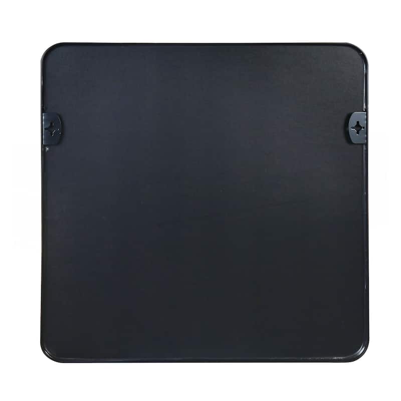 30 in x 30 in Black Metal Framed Square Bathrrom Mirror for Wall