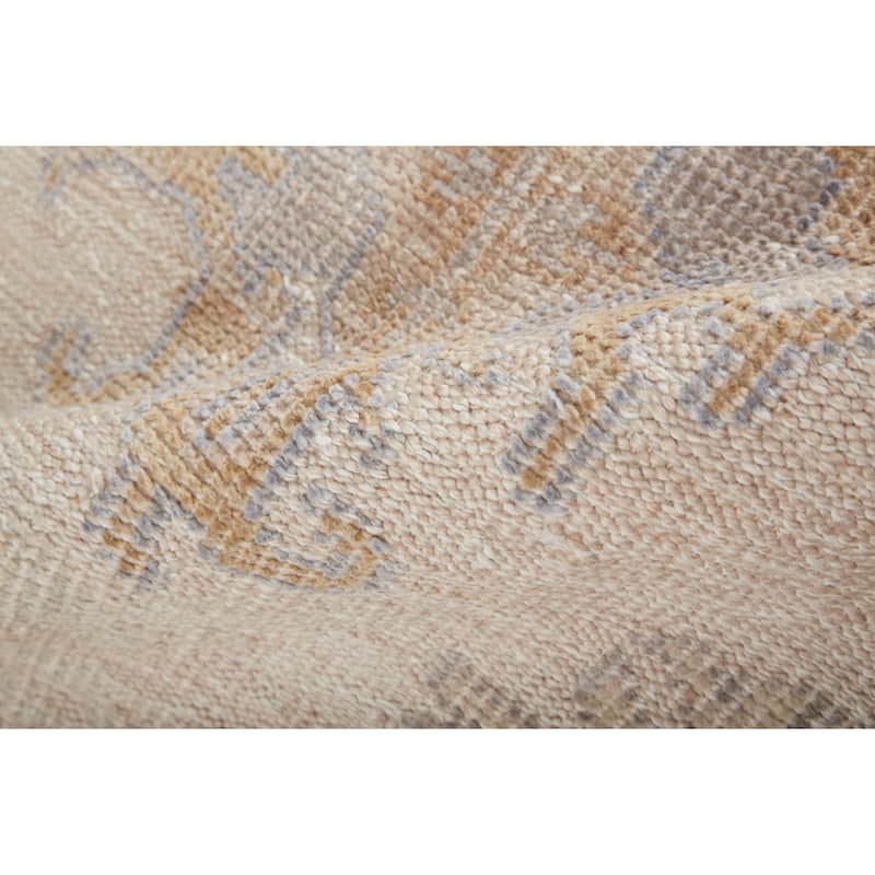 Tierney Eco Friendly PET Oushak Rug, Ivory/Tan/Stone Blue, Area Rug