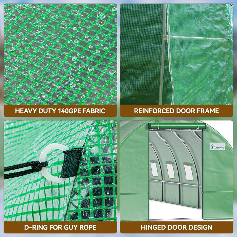 Moasis Greenhouse with Reinforced Steel Frame PE Cover