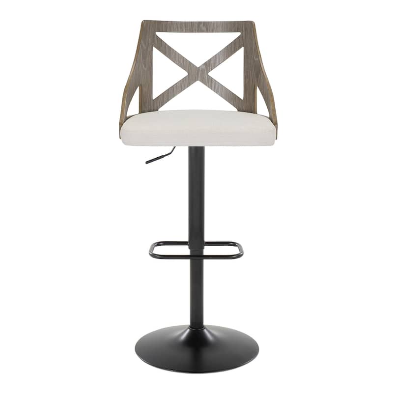 The Gray Barn Charlotte Adjustable Bar Stool with Rounded Rectangular Footrest (Set of 2)
