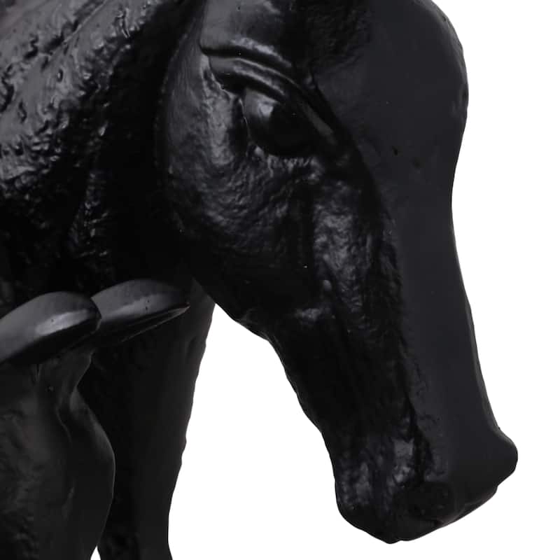Horse and Foal Sculpture for Home Decor - 10", Black - 10.0"