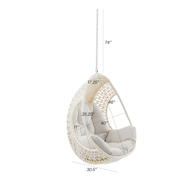 Hanging Egg Chair, Wicker Rattan Egg Chair with Cushion