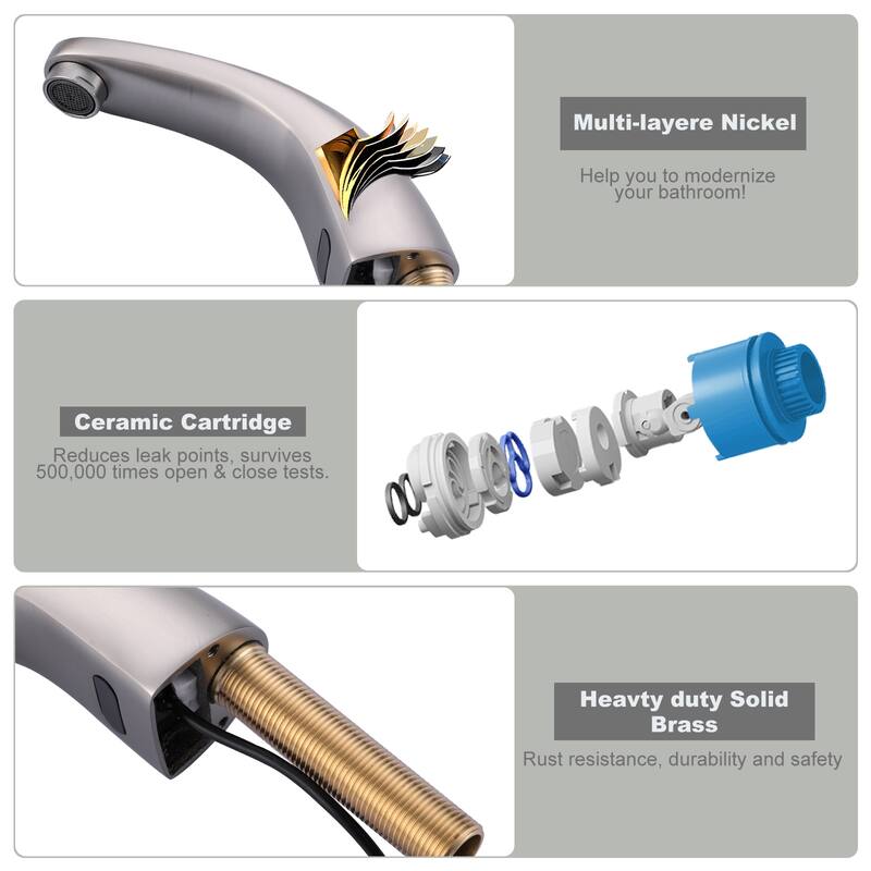 WOWOW Single Hole Touchless Bathroom Faucet