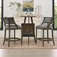 preview thumbnail 54 of 72, Paris Farmhouse Counter and Bar Stool with Backrest Set of 2 - Heathered Grey Linen - Counter height