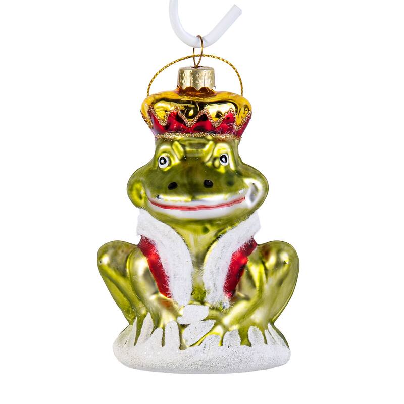 The Frog Prince Glass Christmas Tree Ornament - 2.6 х 2.3 х 3.9"