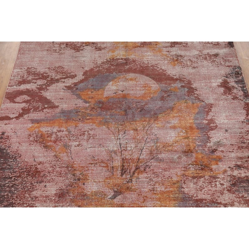 Landscape Modern Abstract Indian Area Rug Handmade Wool Carpet - 8'3"x 11'8"