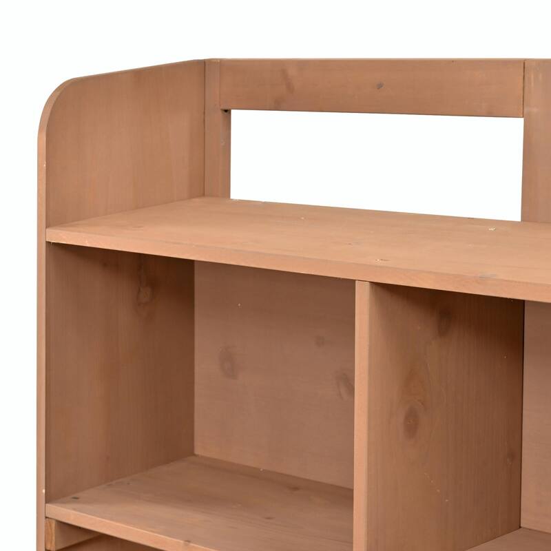 Fir Wood Garden Work Table - Potting Bench with Hutch, Drawer & Adjustable Shelves