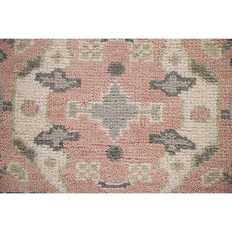 Pink Oushak Indian Runner Rug Handmade Wool Carpet - 2'7"x 9'11"