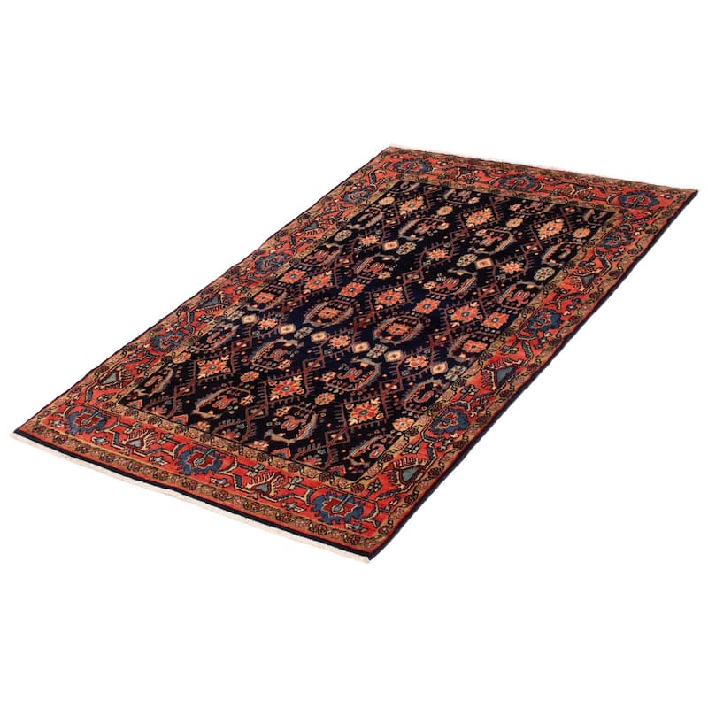 ECARPETGALLERY Hand-knotted Andelz Navy Wool Rug - 4'1 x 6'5