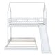 preview thumbnail 10 of 10, Twin over Full House Bunk Bed with Slide and Built-in Ladder, White