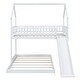 preview thumbnail 4 of 10, Twin over Full House Bunk Bed with Slide and Full-Length Guardrail