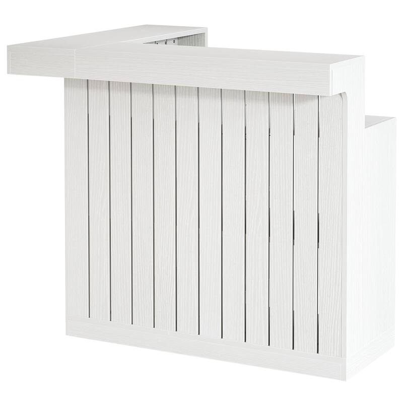 L-Shaped Home Bar Unit, 4-Tier Corner Liquor Bar Table