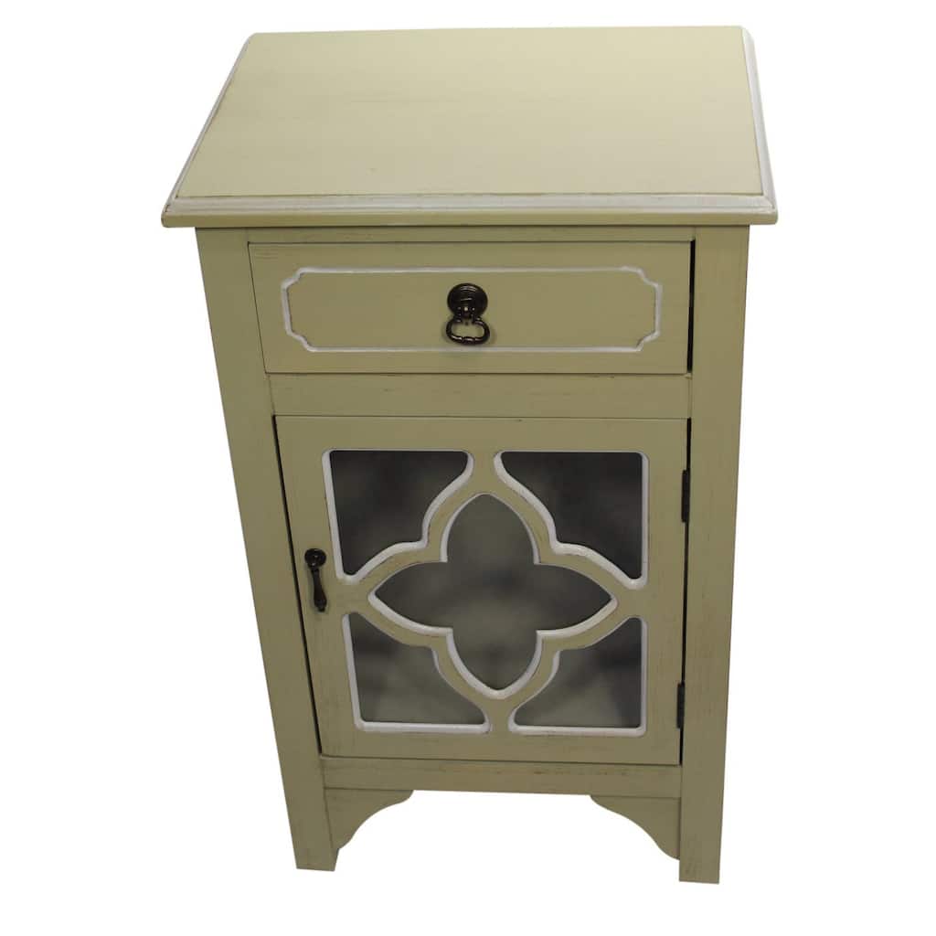 Heather Ann Single Drawer, Single Door Cabinet with Glass Insert