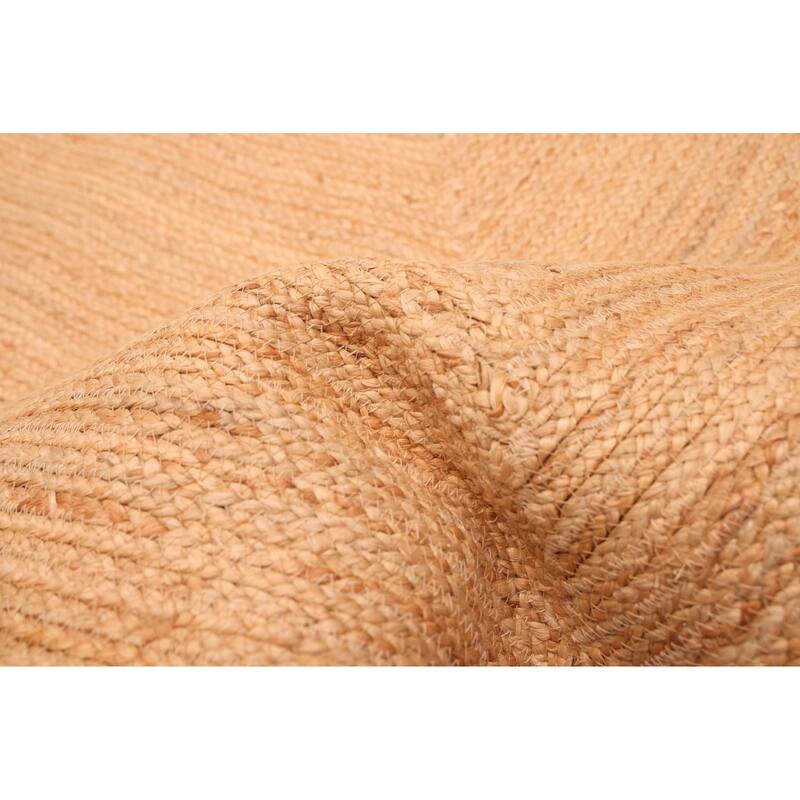 ECARPETGALLERY Braided Weave Palas Denizli Tan Jute Rug - 4'6 x 6'7