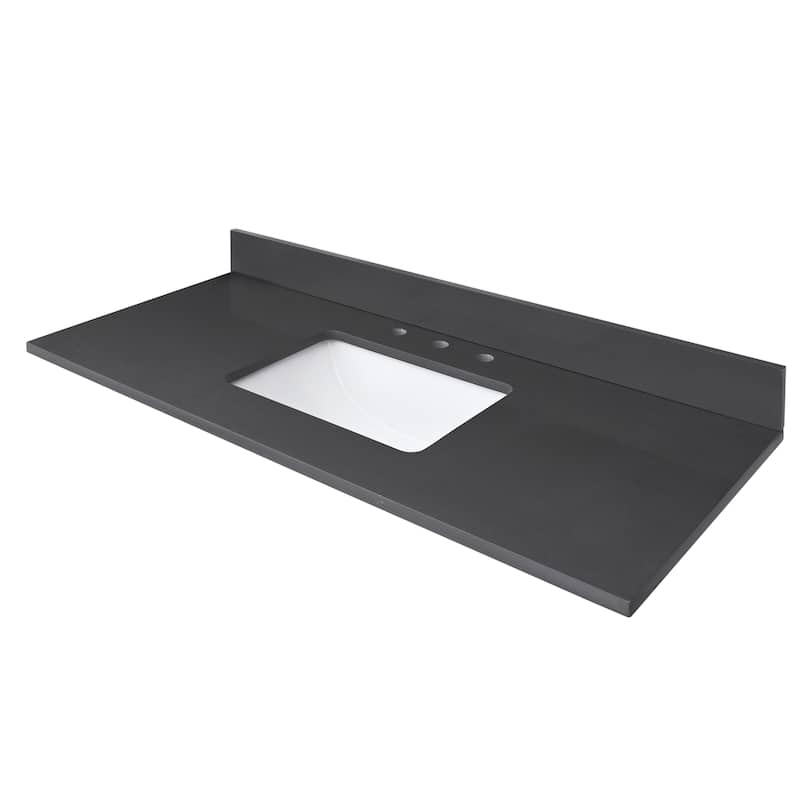 Avanity Quartz Vanity Top with Rectangular Undermount Sinks