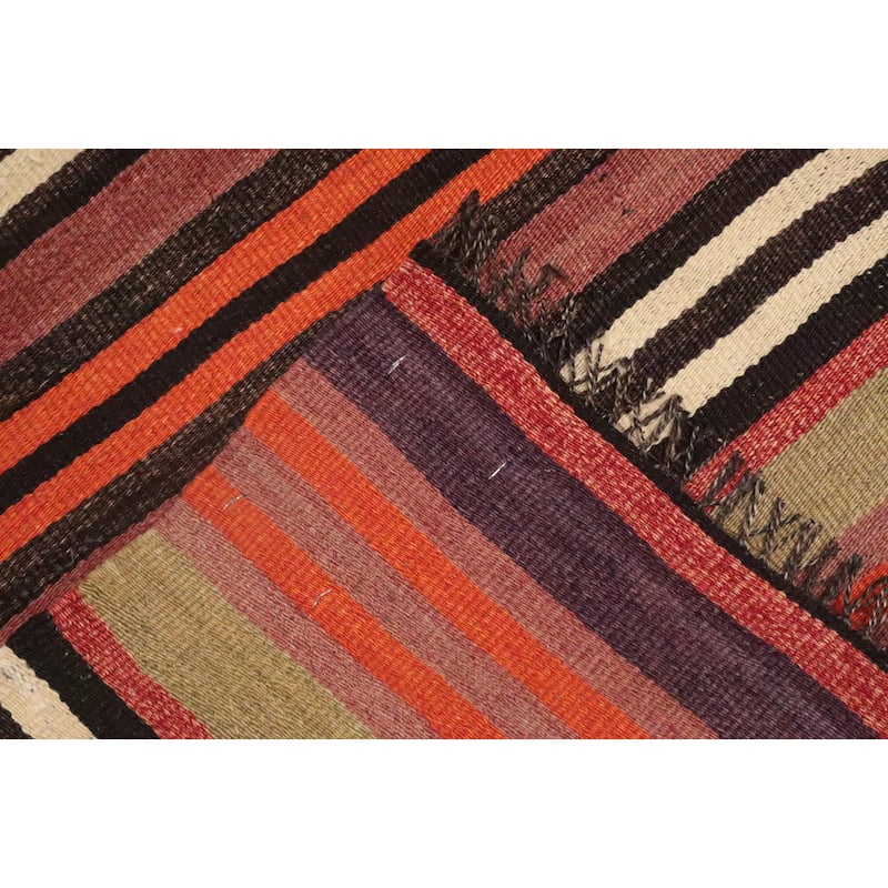 Hand Woven Oriental 100% Wool Carpet Southwestern Tribal Multi-Colored Kilim Area Rug - 7' 10'' X 4' 7''