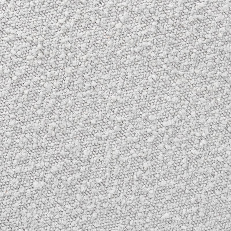 Fisk Japandi Cream Boucle Fabric and Walnut Brown Finished Wood Ottoman Footstool