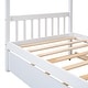 preview thumbnail 8 of 10, Twin Imaginative House Daybed with Headboard for Kids Girls Boys, Wooden Storage Platform Bedframe with Trundle & Sky Roof,White