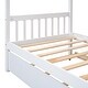 preview thumbnail 8 of 10, Twin Size Wooden House-Shaped Bed with Pull-Out Trundle, Sturdy Pine Wood Construction, Creative Sky Roof Design