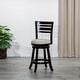 preview thumbnail 1 of 4, 24" Counter Height Slat Back Swivel Stool, 300Lbs Weight Capacity Home Office Chair Accent Chair For Living Room Bedroom Beige Seat, Espresso