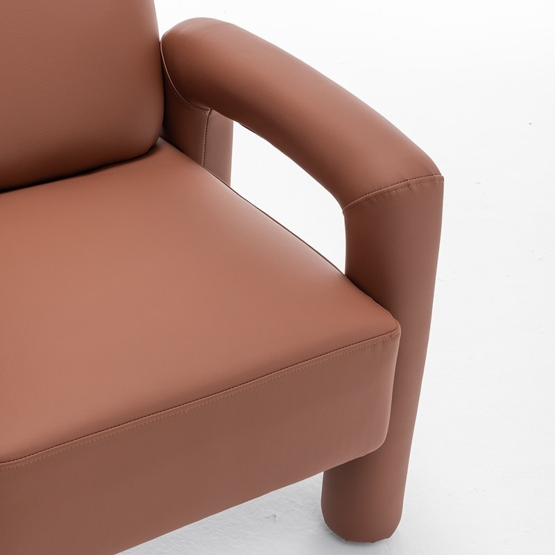 SEYNAR Modern PU Leather Accent Chair with Tubular Multifunctional Legs for Living Room Set of 2