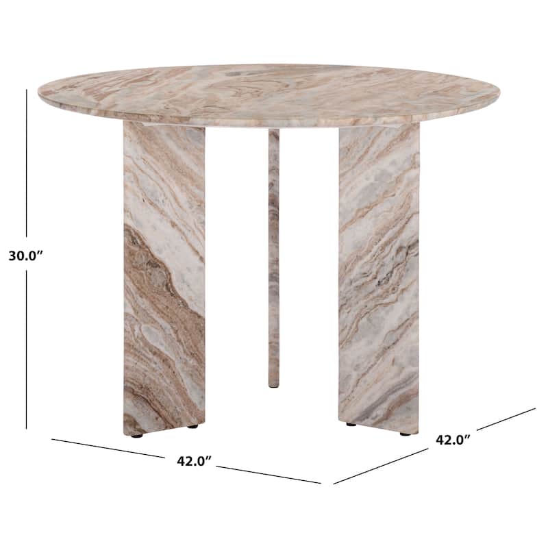 SAFAVIEH Couture Bindi 3-Leg Marble Dining Table - 42"W x 42"D x 30"H