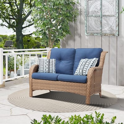 Gymojoy Stylish Patio Loveseat 2 Seat Sofa with Water-Resistant Olefin Cushions