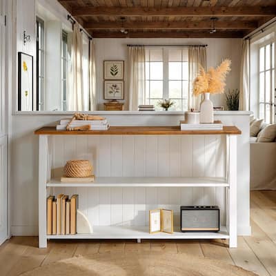 Middlebrook Farmhouse 52-inch Solid Wood Bookshelf Console