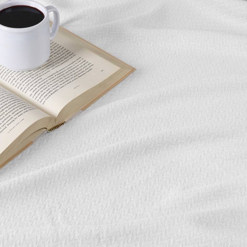 Blue Nile Mills Chevron Jacquard Dobby Weave Cotton Throw Blanket