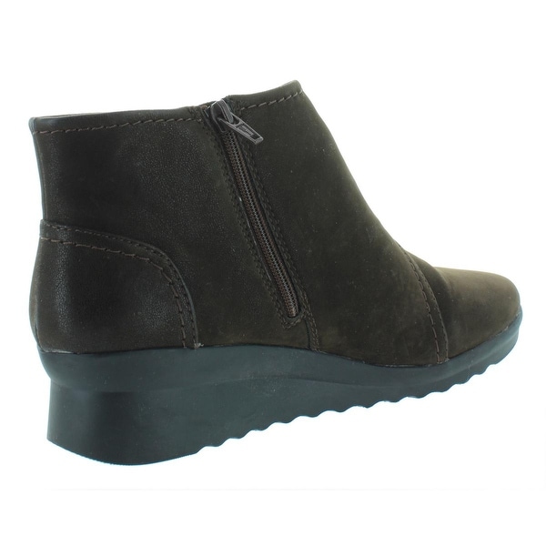 clarks suede wedge booties