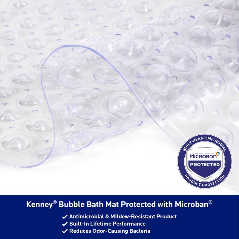 Kenney Microban Protected Bubble Bath Mat, 26.75" L x 14.5" W