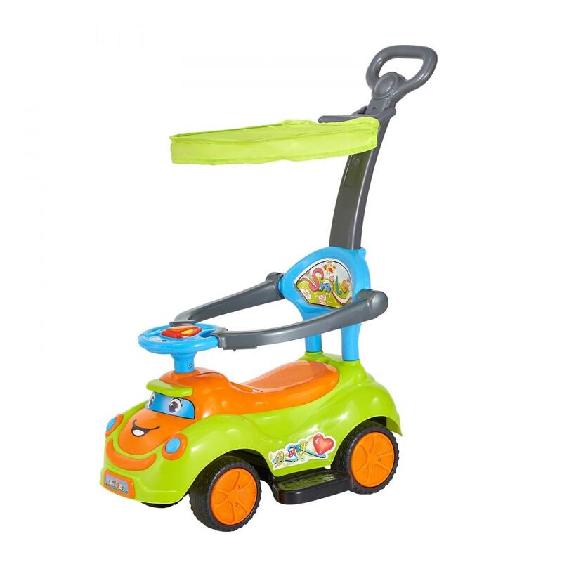 Green PP 3-in-1 Ride-On Toy Car with Lights, Music and Storage - 32.7 x 16.5 x 34.6 in