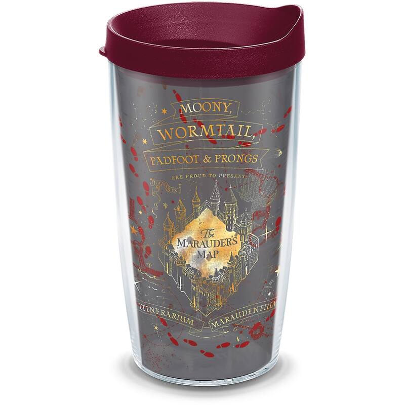 Tervis Harry Potter - Black Marauders Map Made in USA Double Walled Insulated Travel Tumbler, Classic - 16oz