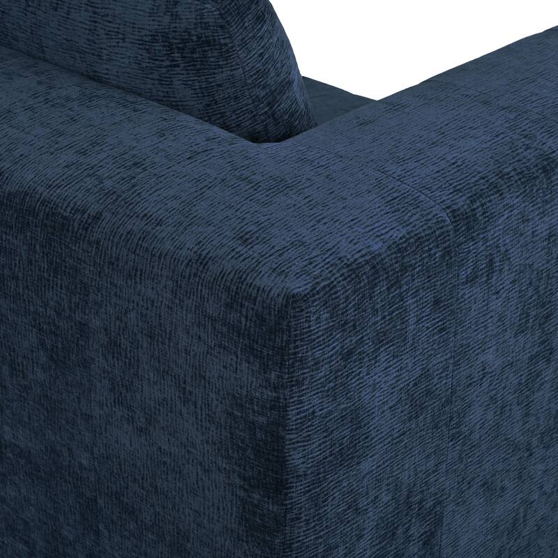 110" Polyester Modular Sectional Sofa (3-Piece) with 4 Pillows and Tufted Seat Design