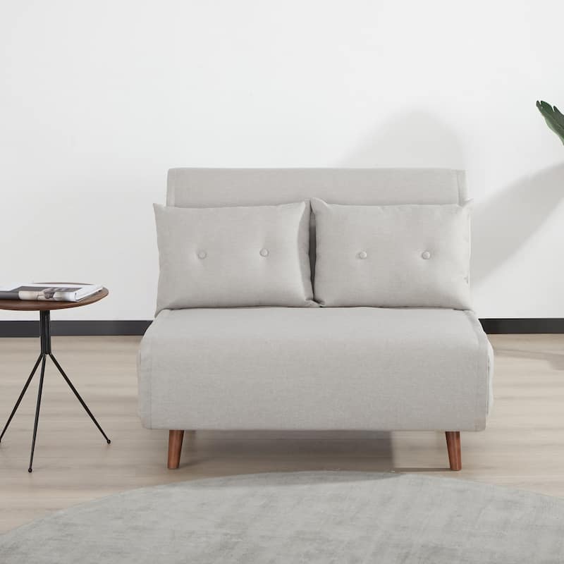 Haru 40" Convertible Lounge/ Sleeper Chair - Linen Beige