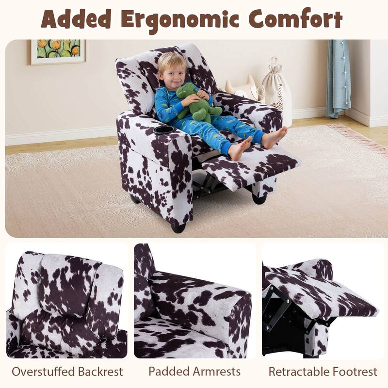 Costway Kids Recliner with Cup Holder with Adjustable Backrest &