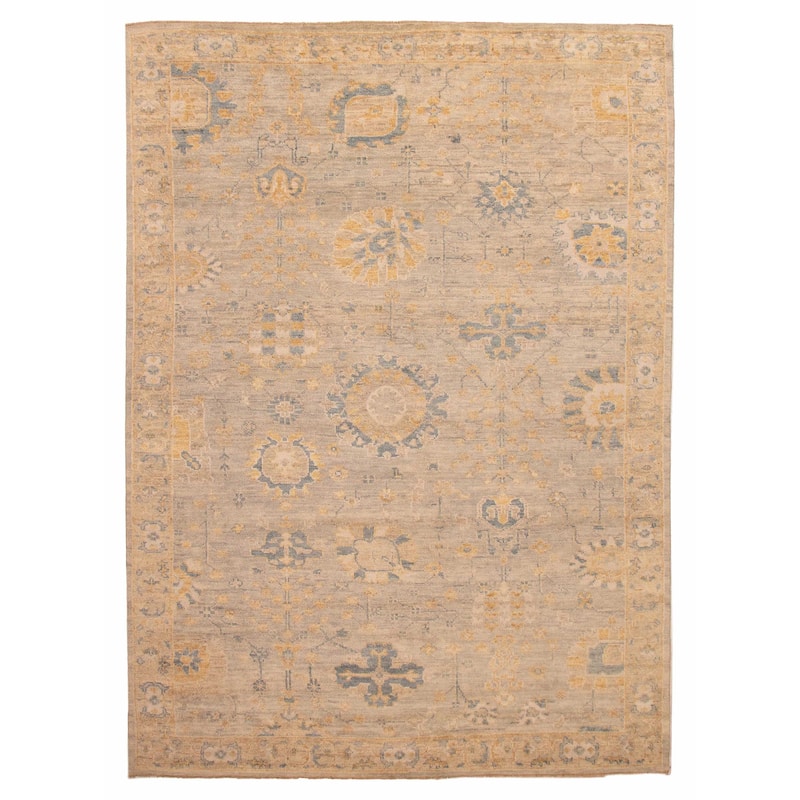 ECARPETGALLERY Hand-knotted Jules Serapi Grey Wool Rug - 10'1 x 13'9 - Light Grey - 10'1 x 13'9