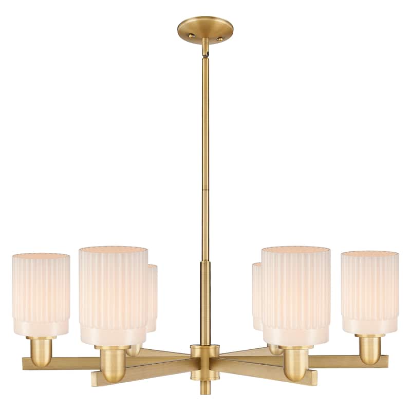 Innovations Lighting Endless Possibilities Arcadia - Hadley - 6 Light 34" Stem Hung Chandelier - Brushed Brass
