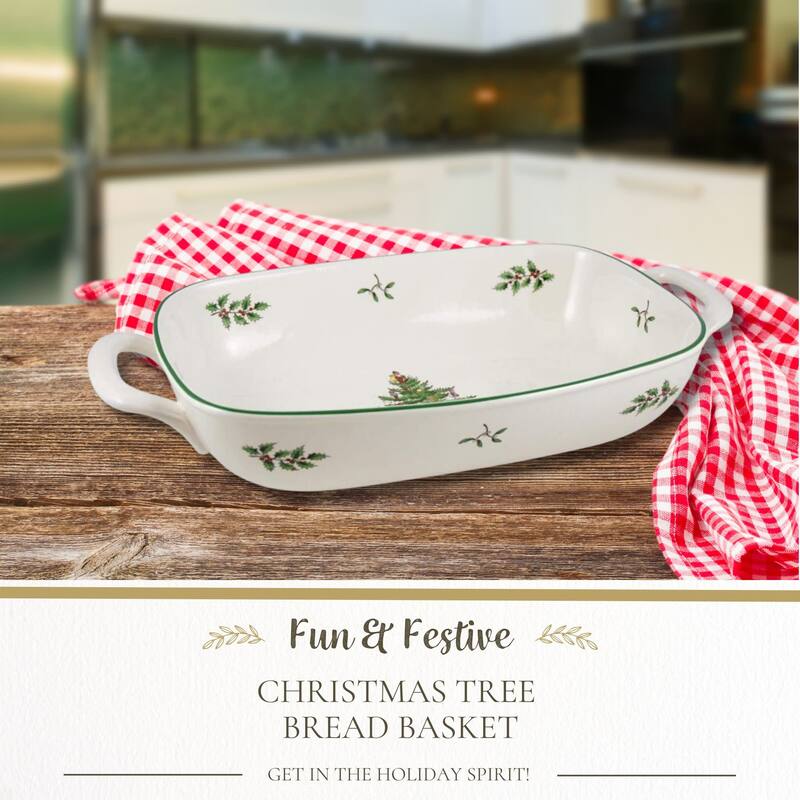 Spode Christmas Tree Bread Basket - 12 in
