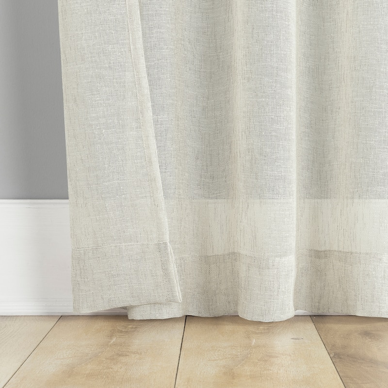 Indigo Road by Egypt Sherrod Palo Global Embroidery Semi-Sheer Rod Pocket 1-Piece Curtain Panel, Single Panel