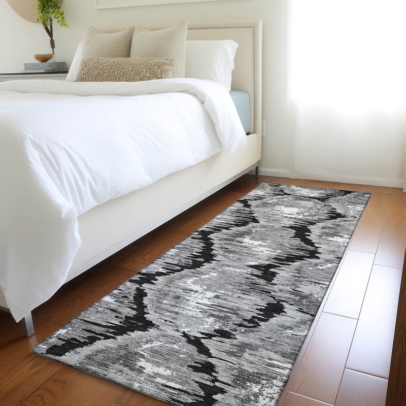 Machine Washable Indoor/ Outdoor Chantille Contemporary Abstract Rug