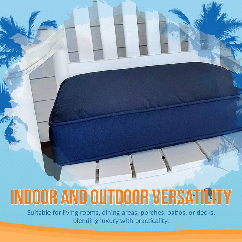Island Retreat All-Weather Outdoor Solid Color Seat Cushion (Set of 2) - 18.5-in L x 16-in W x 3-in D