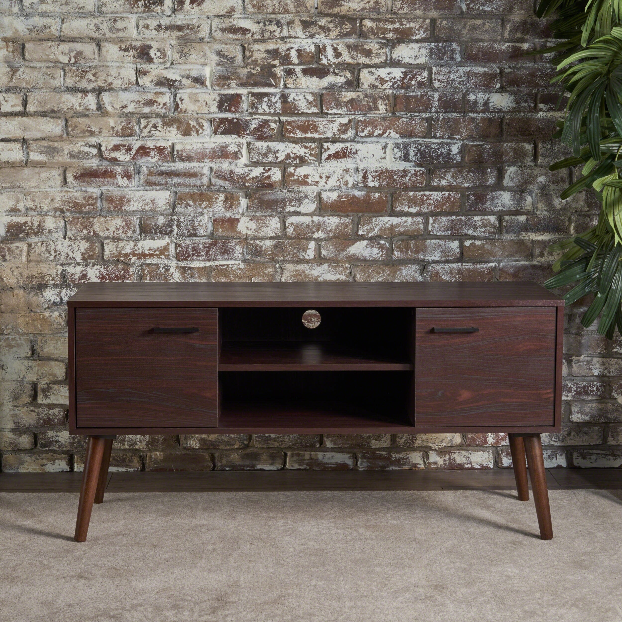 Amarah mid century modern wood shop tv stand by christopher knight home