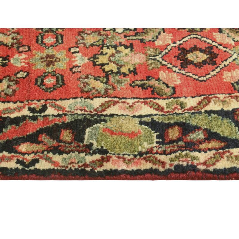 Fine Vintage Distressed Asucena Rust/Charcoal Runner - 3'7" x 11'0"