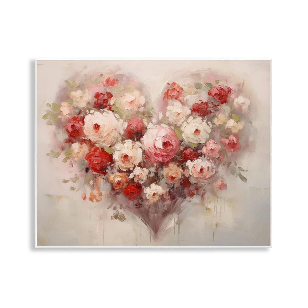 Stupell Valentine Roses Heart Wall Plaque Art Design By Arlington Prints