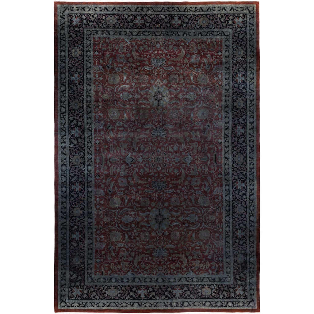 Overdyed One-of-a-Kind Hand-Knotted Area Rug - Gray - 12' 0" x 18' 0"